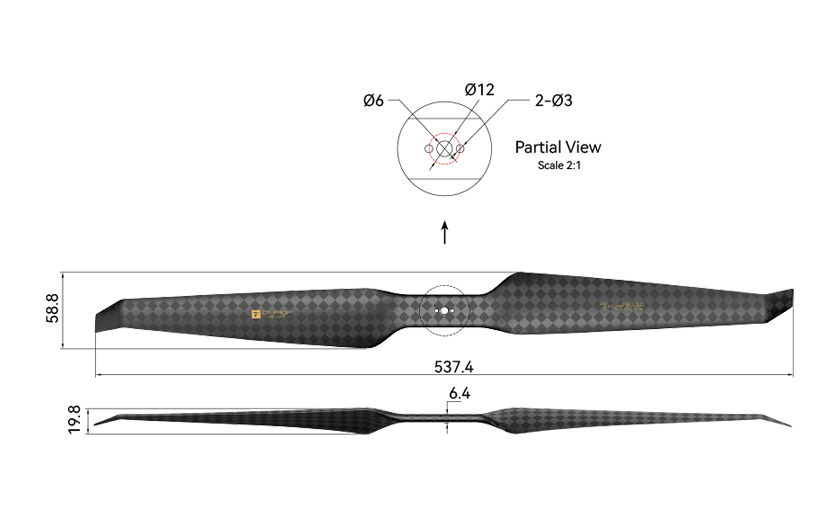 HEP-L 21 Inch Propeller Engineering Drawing (English Version).png